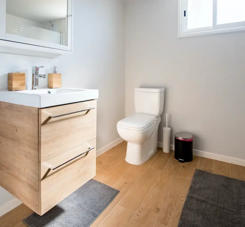 Bathroom with a sink and toilet