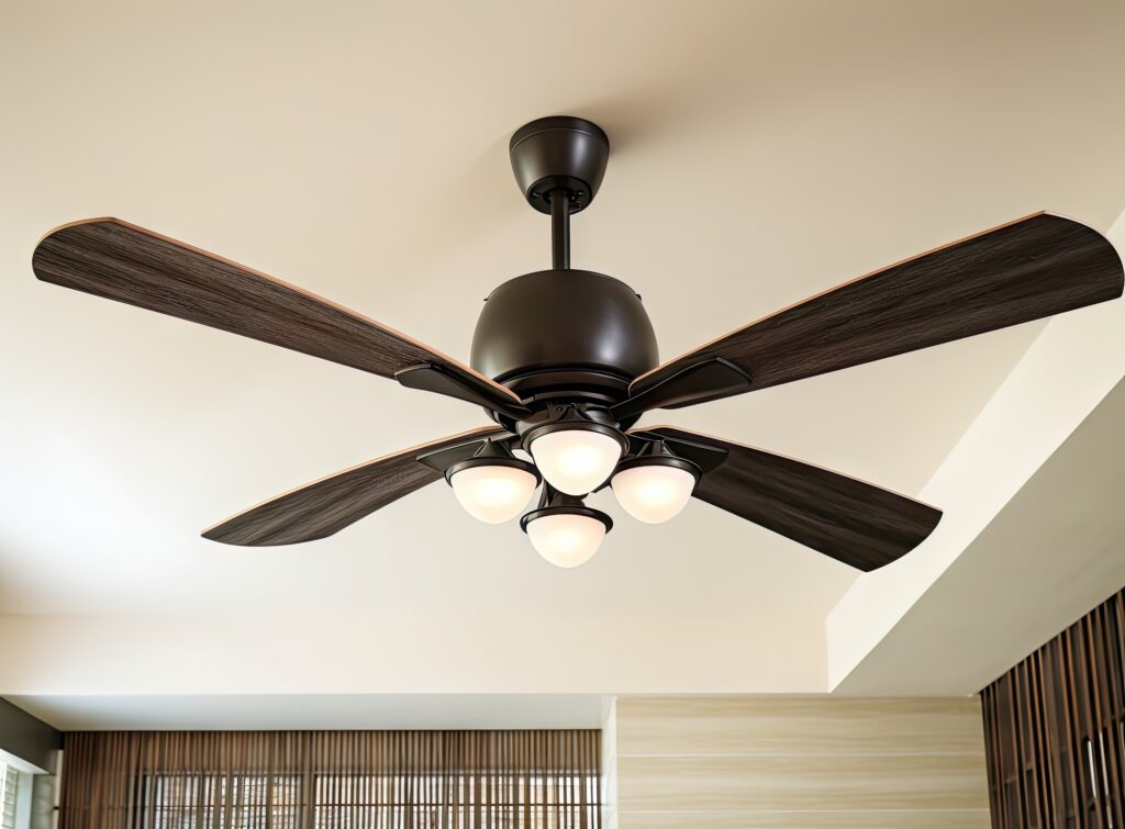 Electric ceiling fan created with Generative AI technology.